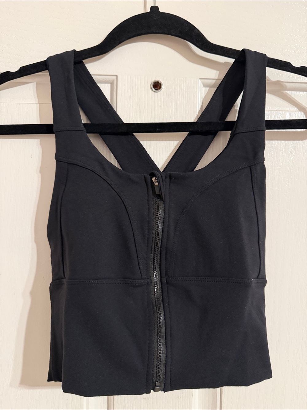 Black Zipper Front women’s Active Top